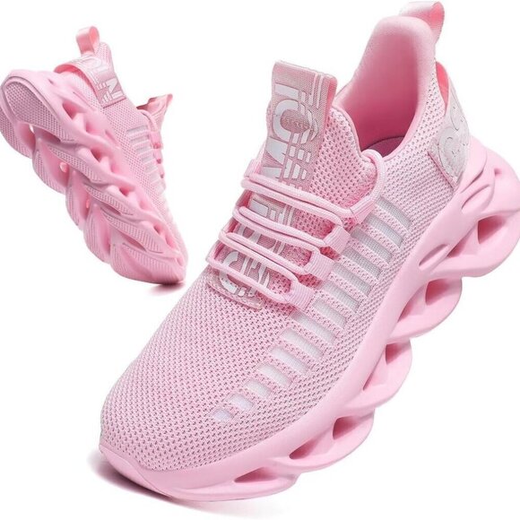 Shoes - Women's Breathable Mesh Walking Shoes Lightweight Casual Platform Sneakers